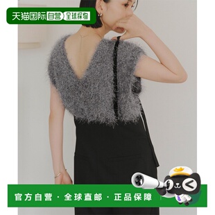 日本直邮titivate女士V领双面穿法亮片针织马甲 AEXP4111