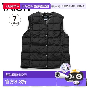 TAION 内羽绒背心马甲外套基本圆领纽扣女士基本圆领纽扣