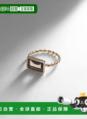 日潮跑腿COCOSHNIK 烟晶浅黄色顶部切割戒指 10