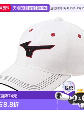【日本直邮】Mizuno美津浓高尔夫遮阳鸭舌帽男式56-60cm白/黑色