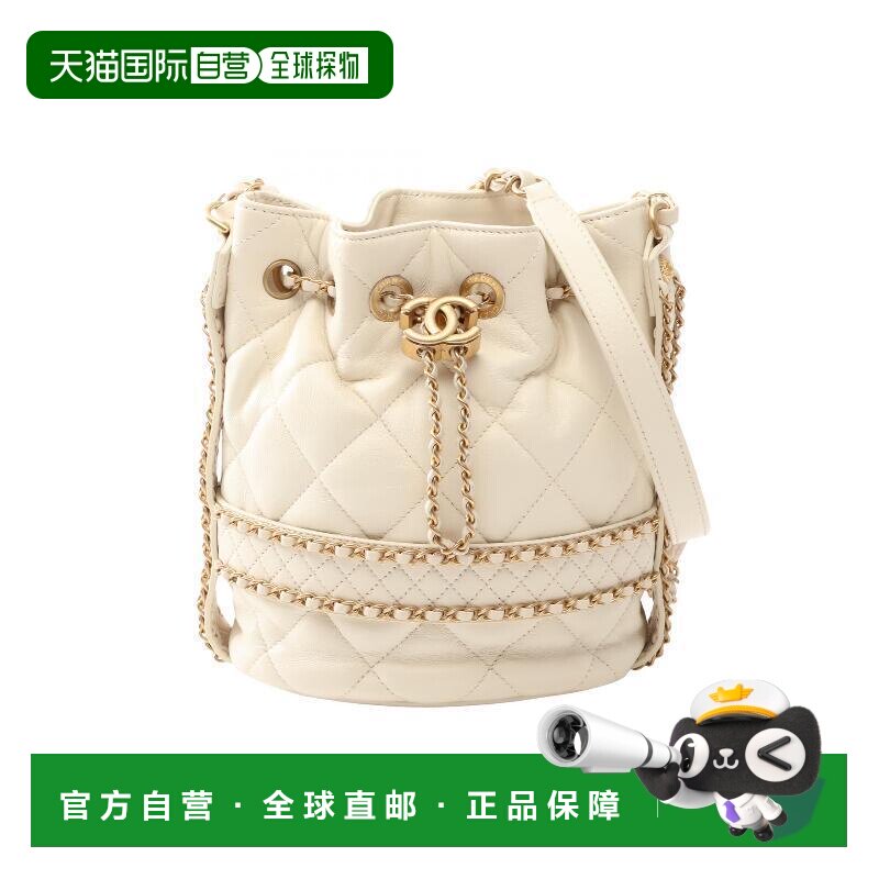 日本直邮中古Chanel香奈儿女包A级95新drawstring拉绳羊皮斜挎包