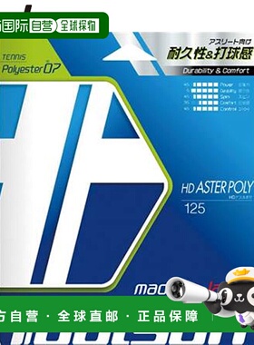 日本直邮Toalson HD ASTER POLY 125 网球线蓝色柔软速度型适合运