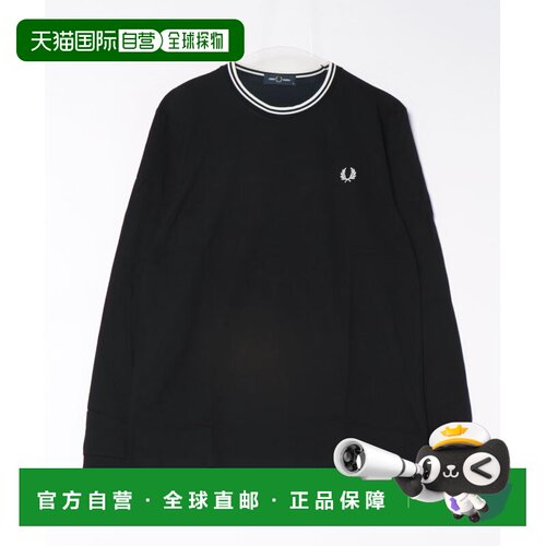 日本直邮FRED PERRY 男士经典双条纹圆领长袖T恤 M9602 124500470