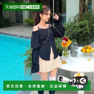 1h可退 日本直邮Heather 女士 重工蕾丝拼接显瘦上衣 583652