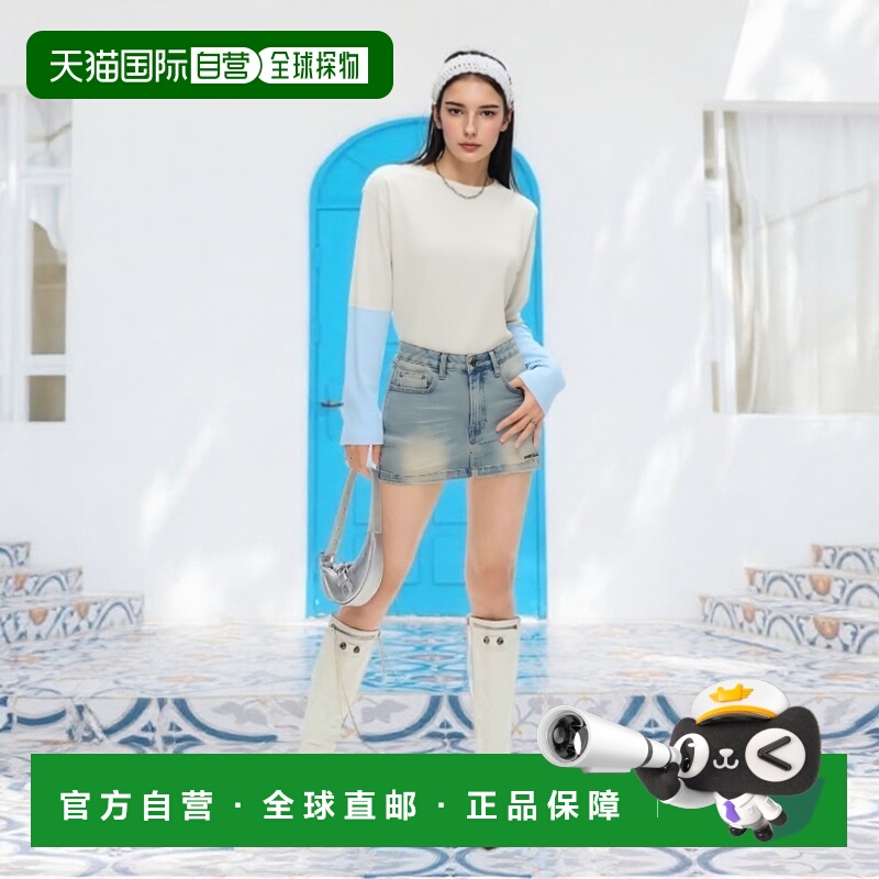 1h可退 日本直邮VENCE EXCHANGE 女士梨地袖拼色长袖T恤 29130027