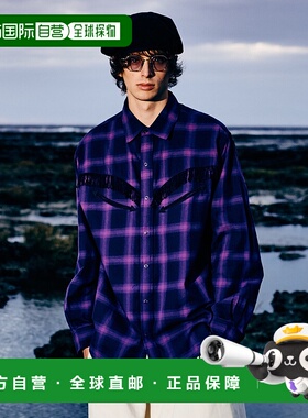 1h可退 日本直邮glamb 西部风格格纹流苏衬衫 GB0224/SH04