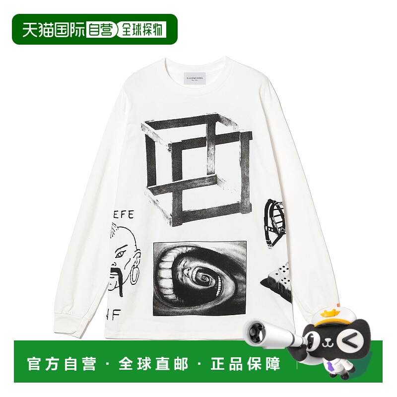 1h可退 日本直邮Black Weirdos 男女同款 全幅印花长袖T恤 存在感