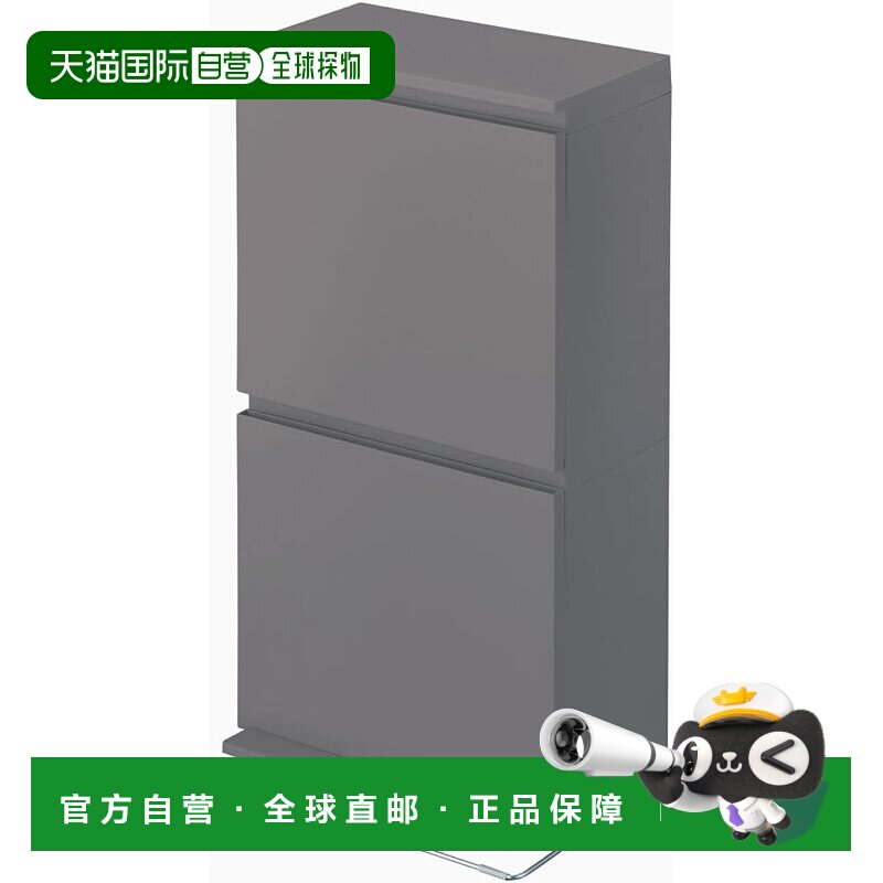 【日本直邮】Asvel 带盖垃圾桶 客厅尺寸 40L 双层宽踏板 可水洗图片
