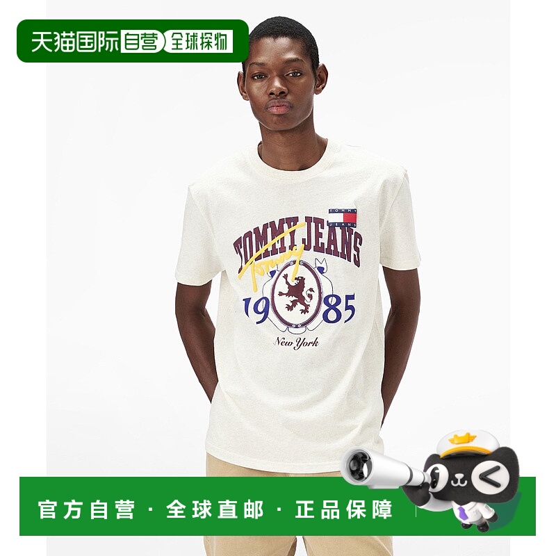 1h可退 日本直邮TOMMY JEANS 男士字母图案棒球风格T恤 DM20818