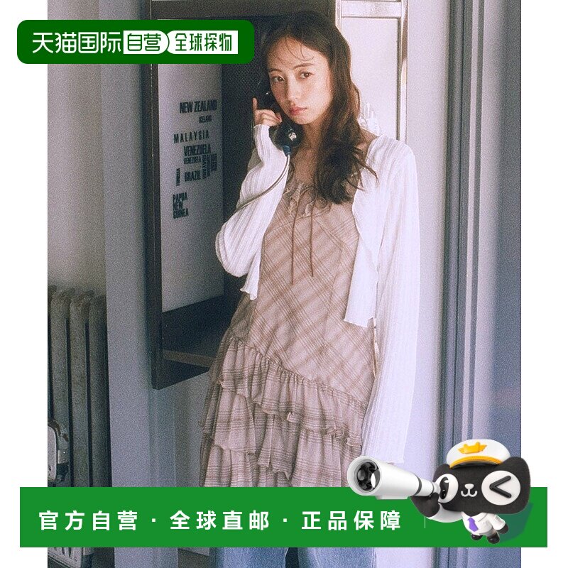 1h可退 日本直邮earth music&ecology 女士方领系带斜摆层叠吊带