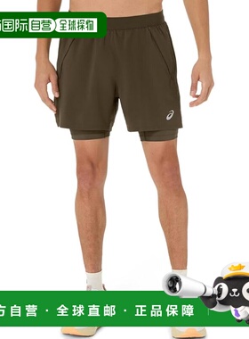 【日本直邮】亚瑟士 运动短裤 2011D245 200(棕石色/地幔绿)