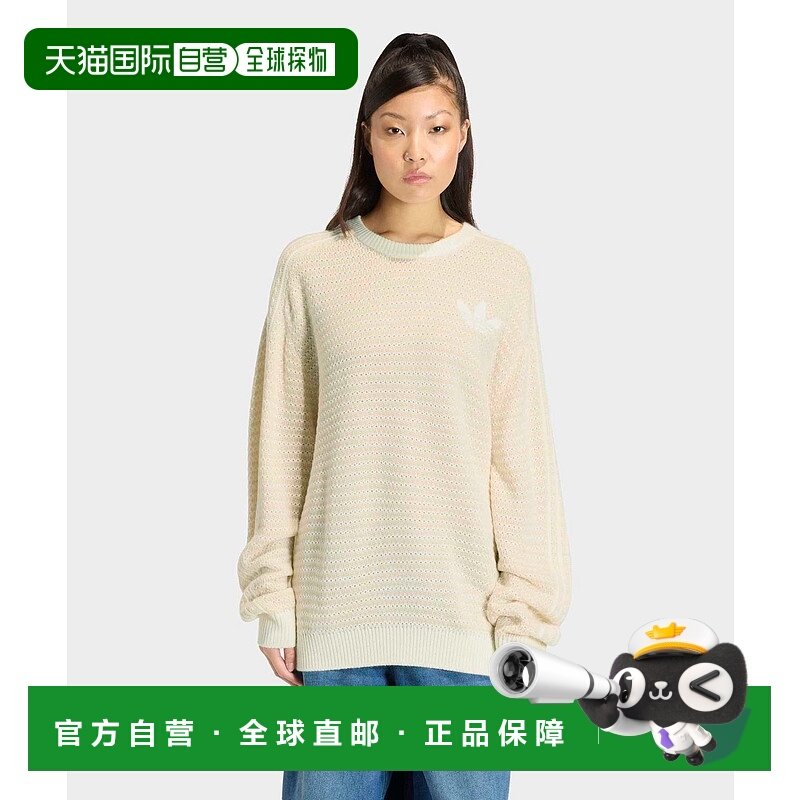 1h可退 日本直邮adidas 三叶草 女装 宽松版型针织套头衫 半高领
