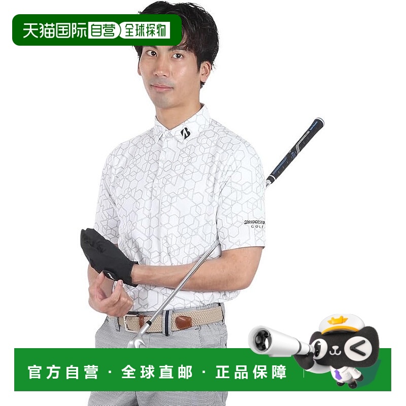 【日本直邮】普利司通高尔夫 AGM03A 男款短袖高尔夫衬衫 白色