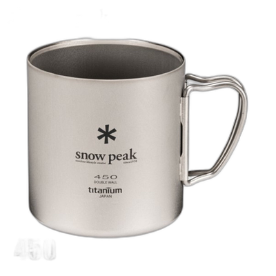 日本直邮snowpeak雪峰露营轻量折叠便携双层钛杯咖啡杯MG-153