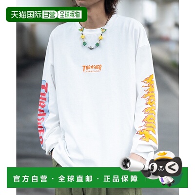 1h可退 日本直邮THRASHER 男女同款长袖印花T恤 TH25AW01 ,TH25AW