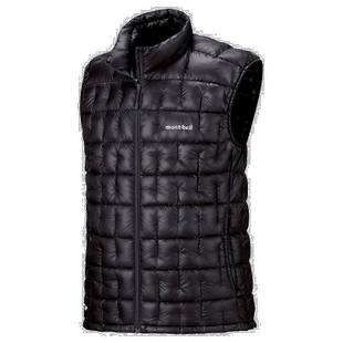 日潮跑腿Montbell蒙贝欧男背心马甲黑色羽绒保暖字母徽标1101530