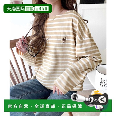 1h可退 日本直邮Classical Elf 女士有机棉条纹长袖T恤 ce1260325