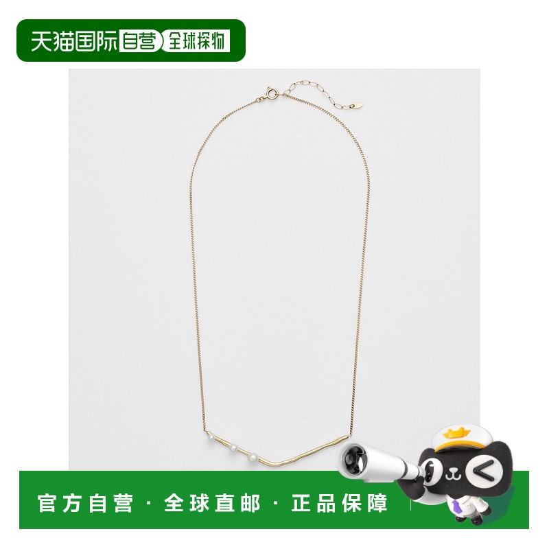 日本直邮日潮 agete阿卡朵 K10珍珠项链水滴吊坠颈链