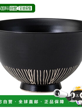 【日本直邮】波佐見焼茶碗 直径约13cm 鎏金 黑色 25423陶器