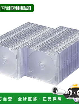 【日本直邮】Sanwa山业 薄型CD/DVD/BD盒100张 厚5mm透明FCD-PU10