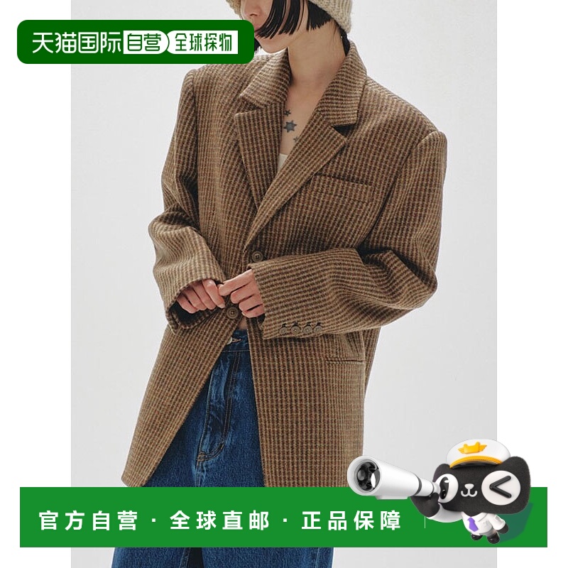 日本直邮TODAYFUL 外套  羊毛格纹夹克中长款长袖货号 12420109