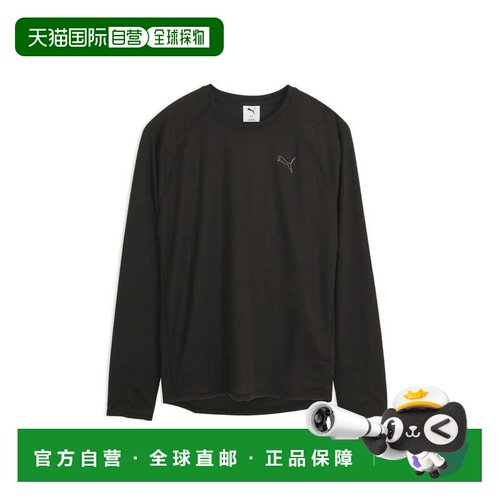 日本直邮PUMA 男士跑步长袖T恤 M码 黑色运动