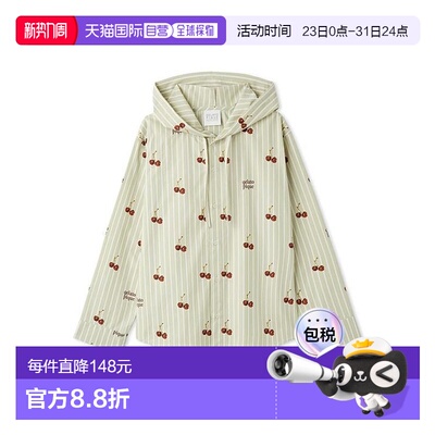 1h可退 日本直邮gelato pique 【UNISEX】樱桃图案衬衫连帽衫睡衣