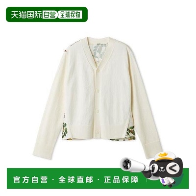 1h可退 日本直邮Mila Owen 羊绒棉拼接植物图案针织开衫