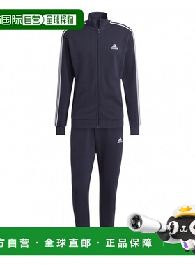 日本直邮adidas 男士基础三条纹法式毛圈运动套装 [ECT00 IC6765