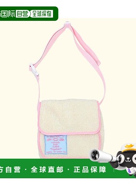 1h可退 日本直邮P:chees 儿童 仿皮质感 大徽章毛绒单肩包 18-367