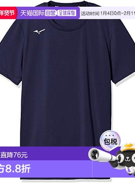 【日本直邮】美津浓Mizuno男士短袖运动T恤 吸汗速干32MA0023深蓝