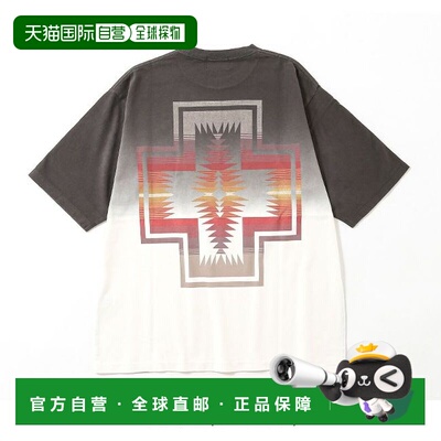 1h可退 日本直邮PENDLETON 男士 渐变染色T恤 后背大图案印花 627