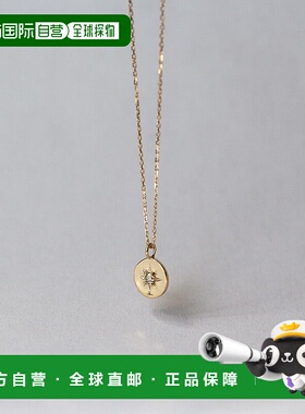 1h可退 日本直邮cui-cui 0.025ct 钻石 圆形吊坠项链 K10YG 78350