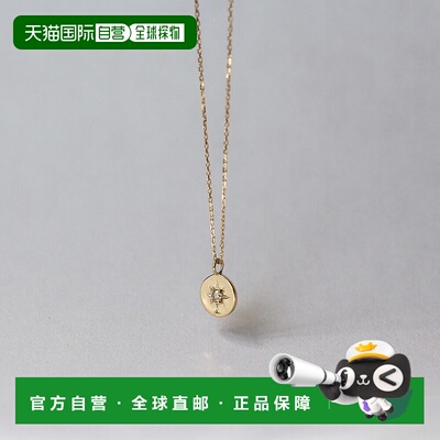 1h可退 日本直邮cui-cui 0.025ct 钻石 圆形吊坠项链 K10YG 78350