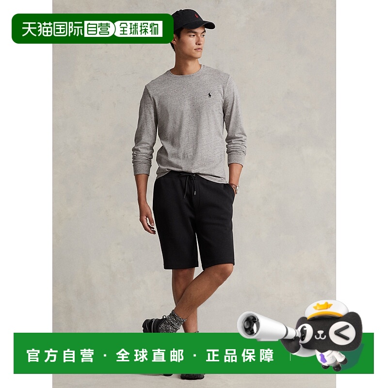 日本直邮Polo Ralph Lauren SS23 纯色双面针织休闲短裤 男款 黑