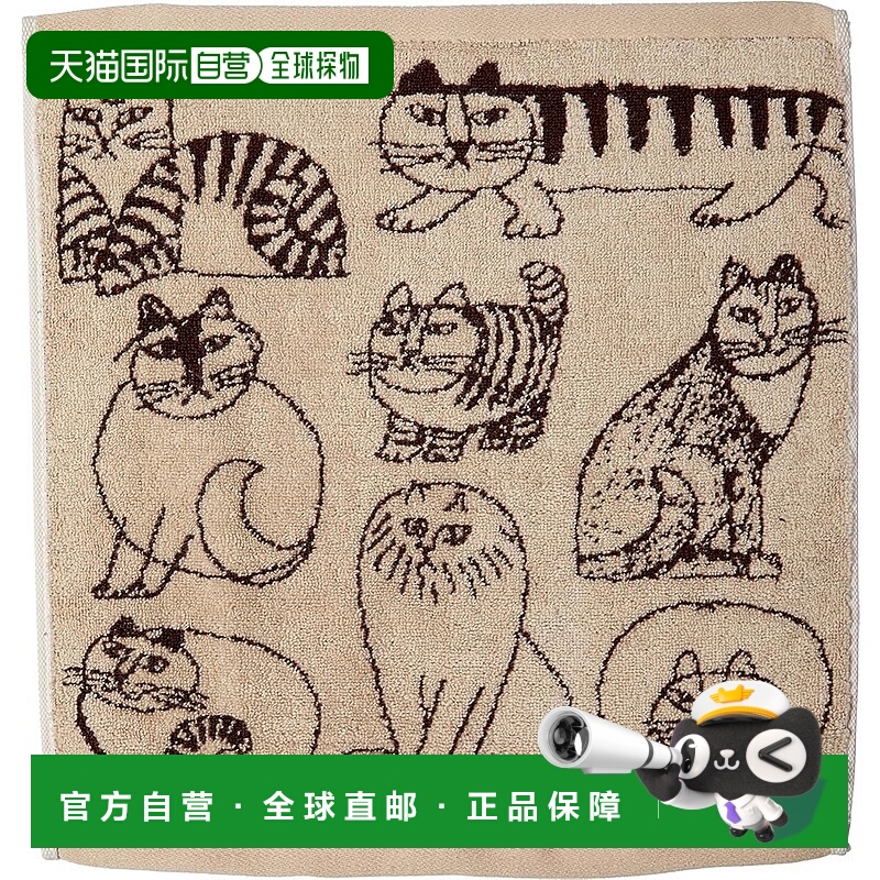 【日本直邮】丸真 Lisa Larson 素描猫手巾 纯棉 6805011300