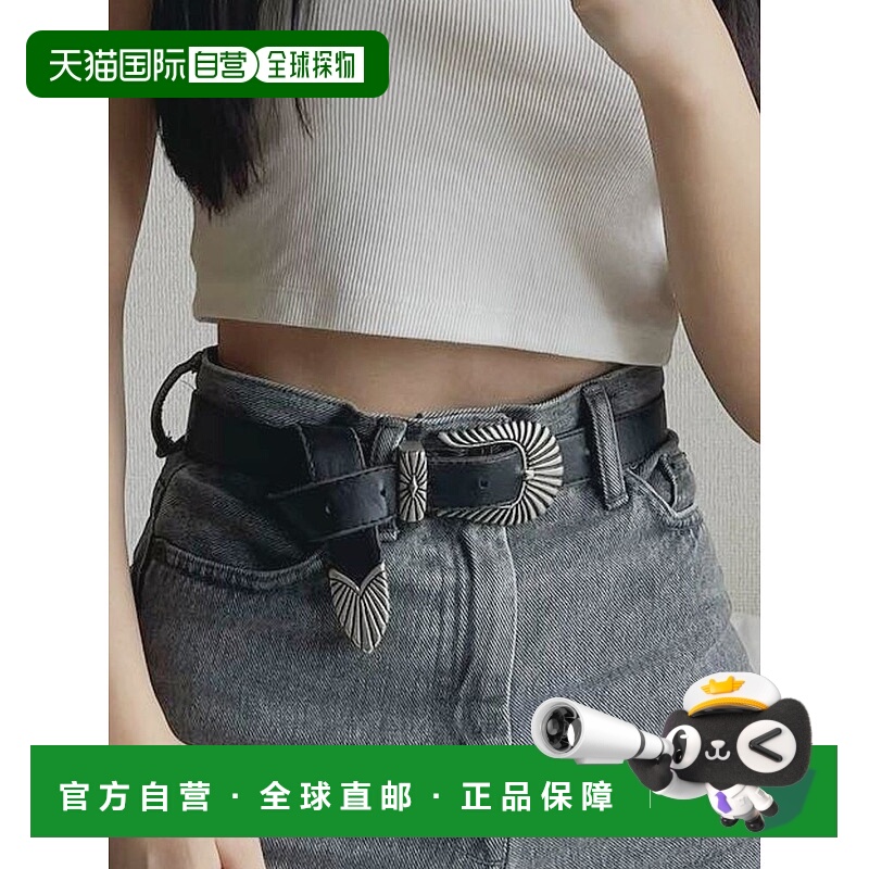 1h可退 日本直邮EVRIS 女装 金属扣仿皮宽腰带 设计感百搭 372461