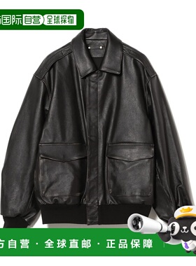 1h可退 日本直邮ssstein 男装 头层牛皮复古飞行夹克 半拉链宽松