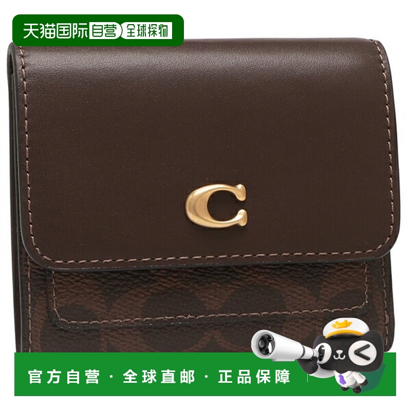 日本直邮Coach Mila 小号翻盖钱包棕色女士 CAT56 B4MPL