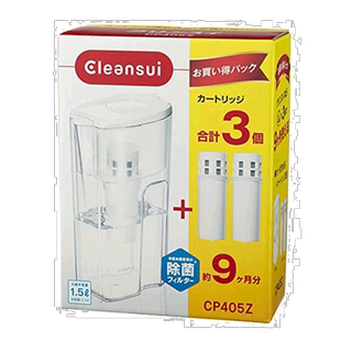 【日本直邮】三菱可菱水Cleansui净水器滤芯 2个装 白色CP405Z-WT