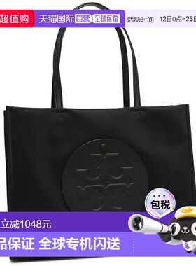 日本直邮Tory Burch Ella 小号托特包黑色女士164757 001（A4 尺