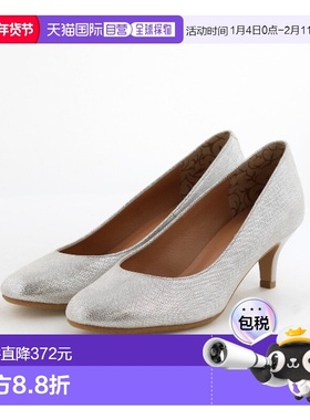 1h可退 日本直邮HIMIKO 女士 本革圆头中跟通勤单鞋 5.5cm舒适防