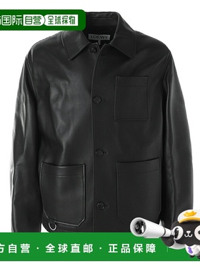 日本直邮LOEWE 男士黑色皮夹克 (h526y34l86 1100) [2025AW]