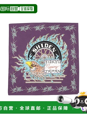 1h可退 日本直邮SHIDEN 男装 火焰艺术印花方巾 刺青大师联名设计