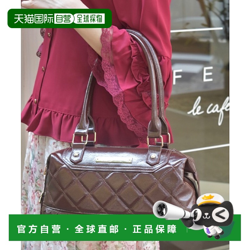 1h可退 日本直邮axes femme 女装 仿皮绗缝设计波士顿包 手提肩背