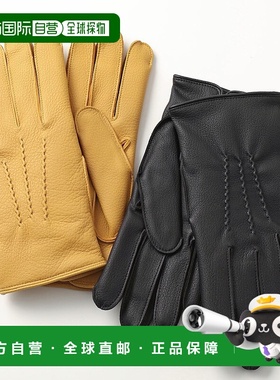 日本直邮DENTS Eton 15-1011 男士鹿皮手套 羊绒针织衬里传统系列