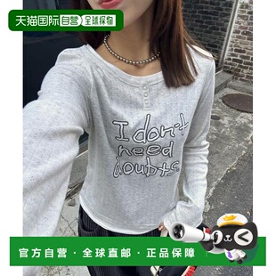 日本直邮官方授权 CIAOPANIC 手写Logo Eyelet Henley 叠穿上衣