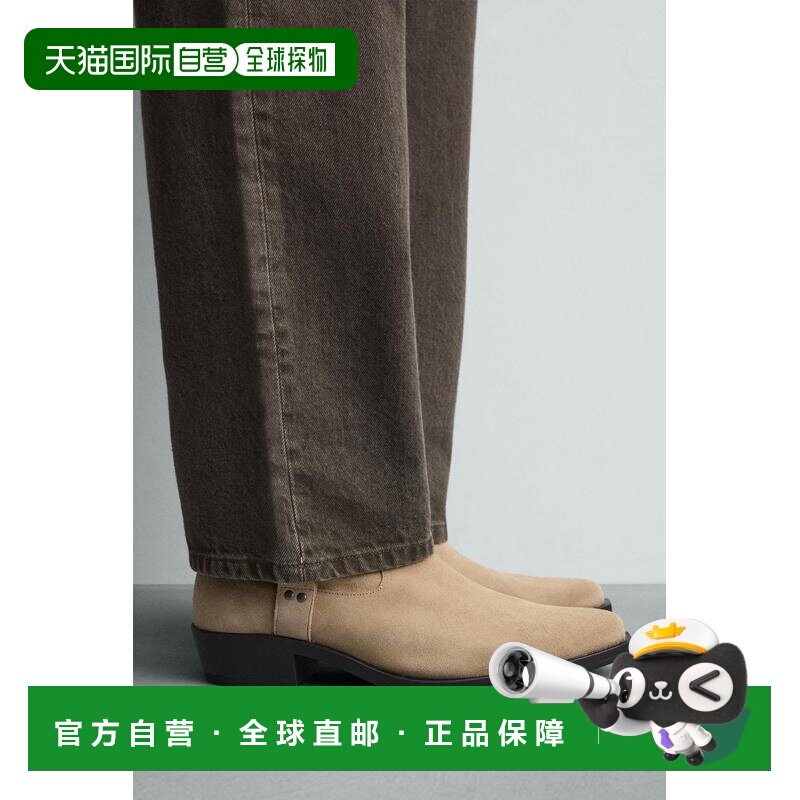 日本直邮Zara皮革束带靴背带裤