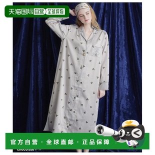 1h可退 日本直邮PEACH JOHN 女装 肌侧抓绒印花缎感衬衫连衣裙 10