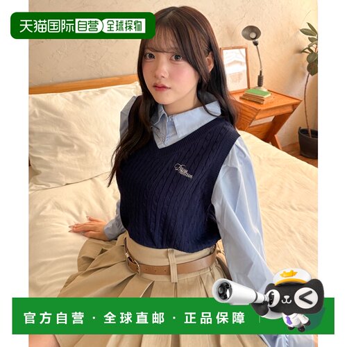 日本直邮WEGO 女装 法式少女风针织衬衫叠穿风上衣 支付后1h可退